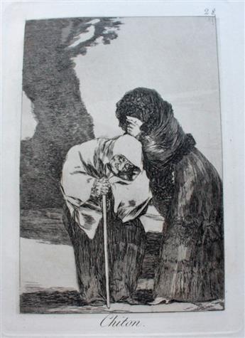 FRANCISCO JOSÉ DE GOYA Group of 6 etchings with aquatint from Los Caprichos.